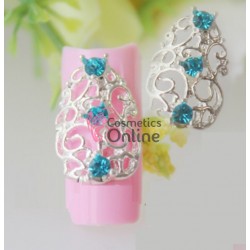 Decoratiuni 3D Metalice 147 Argintii cu piatra Full Tips 